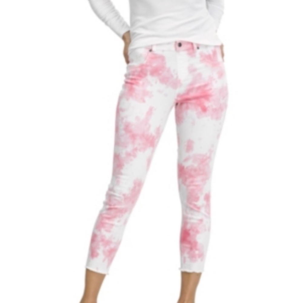 NWT Hue Women's Mod Modern High Rise Tie-Dye Skimmer Denim Legging